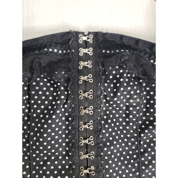 Tripp NYC Black Polka Dots Lace-Up Corset Top Size 1 1X Dark Romantic Whimsigoth - Picture 5 of 14
